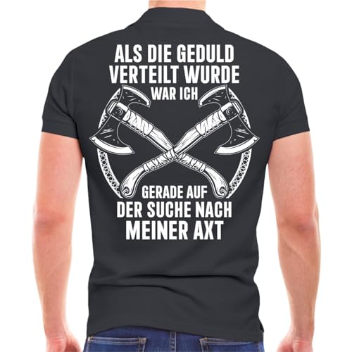 Life Is Pain Herren Poloshirt Polohemd Wikinger Spruch mit Axt mit Kragen Knopfleiste (mit Rückendruck) Größe S - 5XL von Life Is Pain