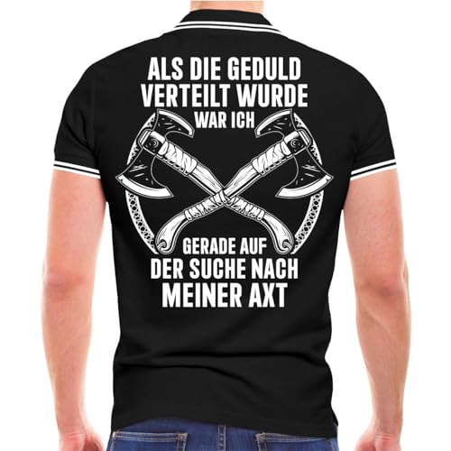 Life Is Pain Herren Poloshirt Polohemd Wikinger Spruch mit Axt mit Kragen Knopfleiste (mit Rückendruck) Größe S - 5XL von Life Is Pain