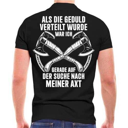 Life Is Pain Herren Poloshirt Polohemd Wikinger Spruch mit Axt mit Kragen Knopfleiste (mit Rückendruck) Größe S - 5XL von Life Is Pain