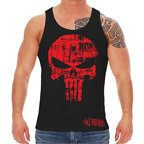 Life Is Pain Herren Tank Top Muskelshirt Totenköpfe Skull Motiv mit Sense Stinkefinger Spruch Größe S - 5XL von Life Is Pain