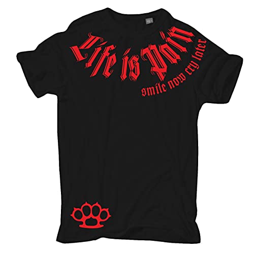 Life Is Pain Herren Tshirt Marke Edition Tattoo Rapper (mit Rückendruck) Größe S bis 5XL von Life Is Pain