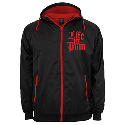 Life Is Pain Herren Windbreaker Regenjacke Marke Kapuze Hardcore tattoo ink von Life Is Pain