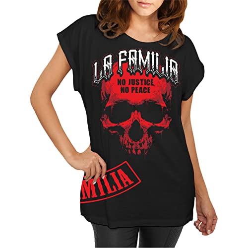 Life Is Pain Longshirt Damen weit geschnitten La Familia FCK No Justice No Peace Größe XS - 5XL von Life Is Pain