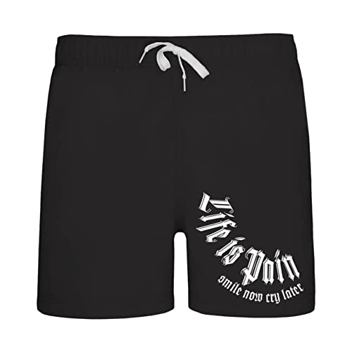 Life Is Pain Herren Badehose Men Swim Shorts Horror M - 5XL Tattoo Biker Heavy Metal von Life Is Pain