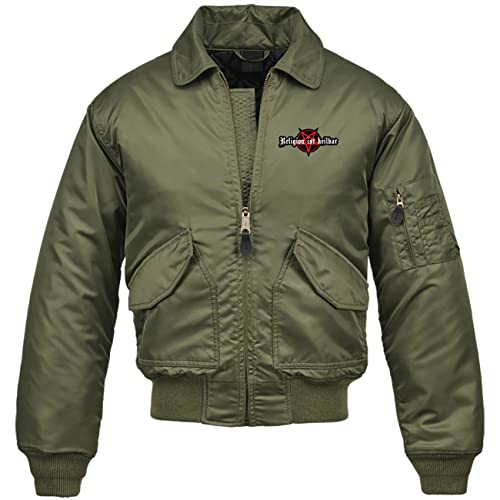 Life Is Pain Männer CWU Bomberjacke mit Kragen Religion ist heilbar 666 Größe S bis 7XL von Life Is Pain