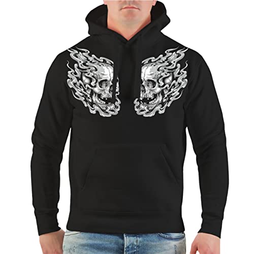 Life Is Pain Männer Kapuzenpullover Tattoo Fire Skulls Größe S - 5XL von Life Is Pain