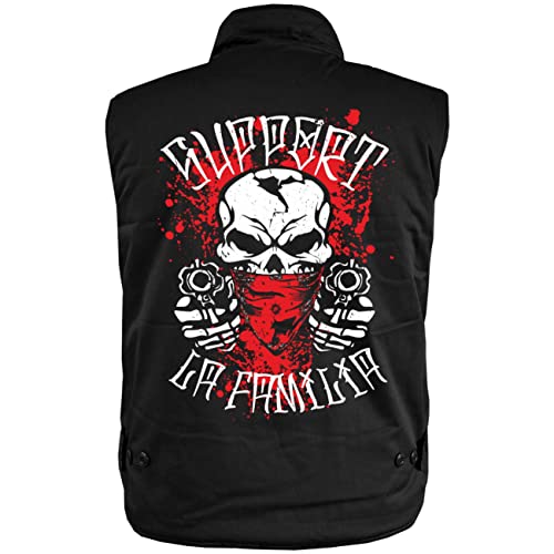 Life Is Pain Männer Ranger Weste mit Futter Support La Familia FCK (mit Rückendruck) Größe S - 5XL von Life Is Pain