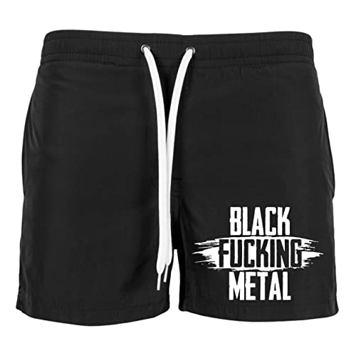 Life Is Pain Männer Badehose Swim Shorts Black Fucking Metal Größe M bis 3XL von Life Is Pain