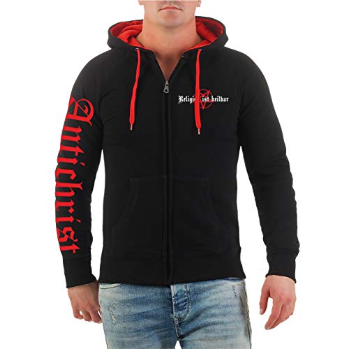 Life Is Pain Männer und Herren Kapuzenjacke Pentagramm (mit Rückendruck) Größe S - 8XL von Life Is Pain