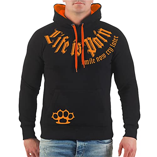 Life Is Pain Herren Kapuzenpullover Orange Premium Label Grösse S bis 5XL von Life Is Pain