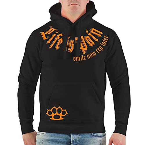 Life Is Pain Herren Kapuzenpullover Orange Premium Label Grösse S bis 5XL von Life Is Pain