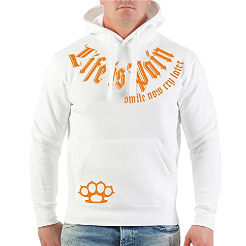 Life Is Pain Herren Kapuzenpullover Orange Premium Label Grösse S bis 5XL von Life Is Pain