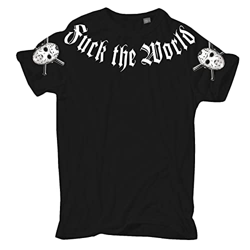 Life Is Pain Herren Tshirt Fuck The World In jeder Sprache (mit Rückendruck) Größe S - 5XL von Life Is Pain