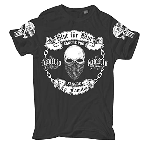 Herren Übergröße T-Shirt Blut für Blut 3XL - 8XL Motive Blood Gang Streetwear von Life Is Pain