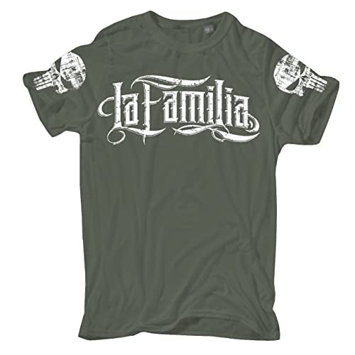 Life Is Pain Übergrößen Herren Tshirt La Familia Patch Größe 3XL - 8XL von Life Is Pain