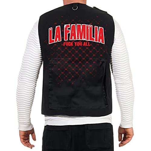 Life Is Pain Weste mit vielen Taschen La Familia FCK YOU ALL Größe S - 7XL von Life Is Pain