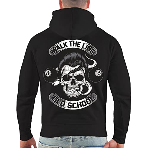 Herren Kapuzenpullover Rockn Roll Walk The Line Rockabilly Grösse S bis 5XL von Life Is Pain