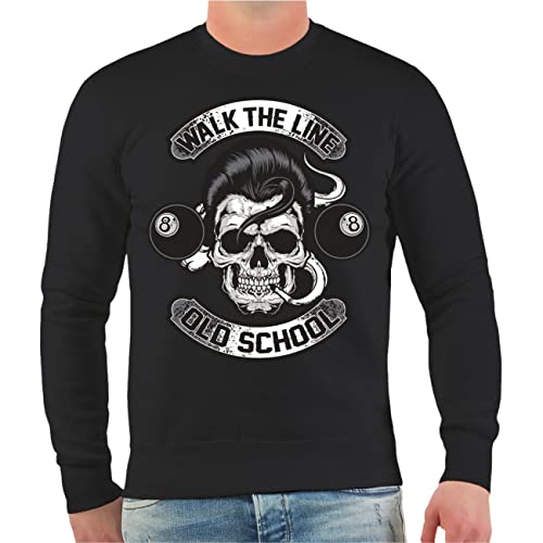 Herren Pullover Sweatshirt Rockn Roll Walk The Line Rockabilly Größe S bis 5XL von Life Is Pain