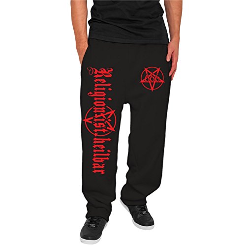 Männer und Herren Jogginghose Trainingshose 666 Religion ist heilbar Größe S - 5XL von Life Is Pain