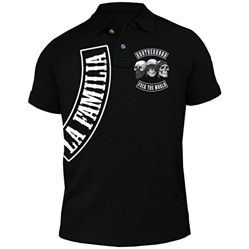 Life Is Pain Herren Poloshirt Polohemd Mi Familia es Primero (mit Rückendruck) von Life Is Pain