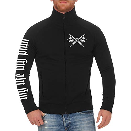 Männer und Herren Sweatjacke Tattoo My Pride My Pain My History (mit Rückendruck) Größe S - 5XL von Life Is Pain