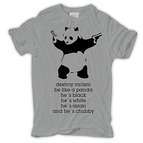 Herren T-Shirt Destroy Racism be Like a Panda People Fuck Anti Funshirt von Life Is Pain