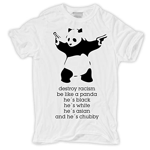 Herren T-Shirt Destroy Racism be Like a Panda People Fuck Anti Funshirt von Life Is Pain