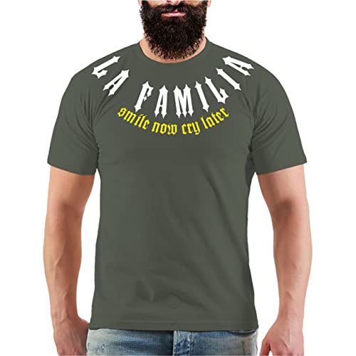 Männer und Herren T-Shirt La Familia FCK EL craneo (mit Rückendruck) Größe S - 5XL von Life Is Pain