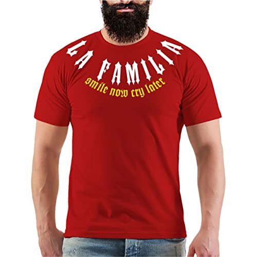 Männer und Herren T-Shirt La Familia FCK EL craneo (mit Rückendruck) Größe S - 5XL von Life Is Pain