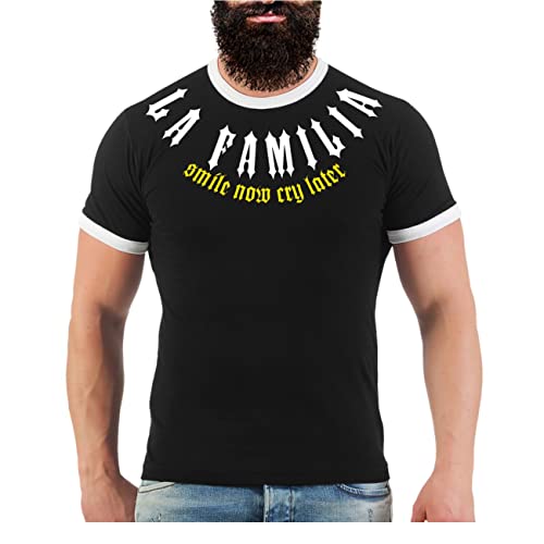 Männer und Herren T-Shirt La Familia FCK EL craneo (mit Rückendruck) Größe S - 5XL von Life Is Pain