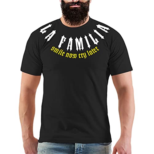 Männer und Herren T-Shirt La Familia FCK EL craneo (mit Rückendruck) Größe S - 5XL von Life Is Pain