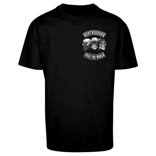 Oversize T-Shirt Brotherhood Patch mit Totenköpfe S bis 5XL von Life Is Pain