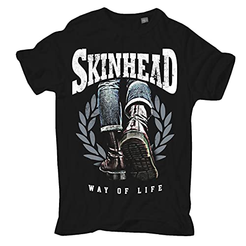 Männer Herren Tshirt Skinhead a Way of Life 69 oi Skin Boots Stiefel Front von Life Is Pain