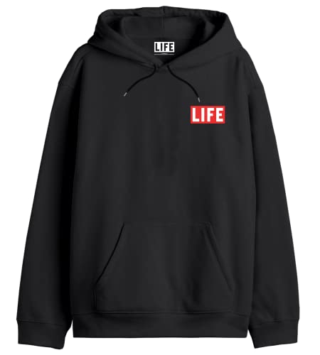 Life Magazine Herren Melifemsw001 Kapuzenpullover, Schwarz, M von Life Magazine