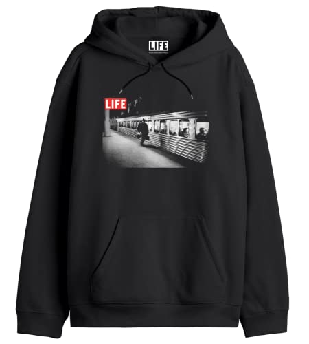 Life Magazine Herren Melifemsw005 Kapuzenpullover, Schwarz, L von Life Magazine