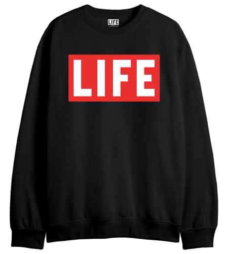 Life Magazine Herren melifemsw003 Sweatshirts, Schwarz, L von Life Magazine