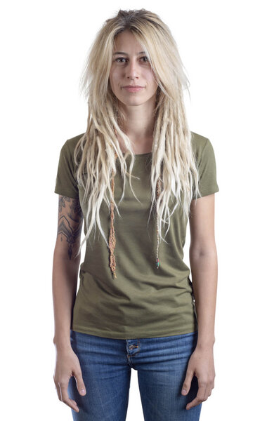 Life-Tree Bambus Shirt Fairwear für Damen "Basic" in Moss Green von Life-Tree