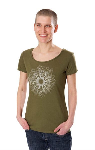 Life-Tree Bambus Shirt Fairwear für Damen "WoodenIris" in Moss Green Life-Tree Bambus Shirt Fairwear für Damen "WoodenIris" in Moss Green von Life-Tree