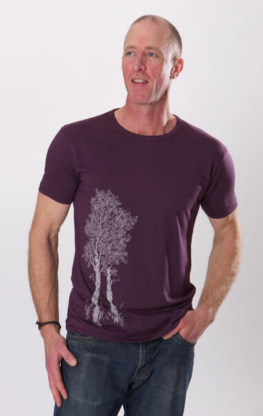 Life-Tree Bambus Shirt Fairwear für Herren "Birke" in Aubergine von Life-Tree