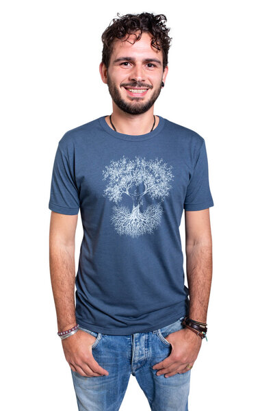 Life-Tree Bambus Shirt Fairwear für Herren "Fusion" in Denim Blue von Life-Tree