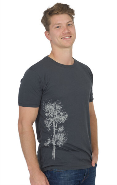 Life-Tree Bambus Shirt Fairwear für Herren "Kiefer" in Moss Green/Charcoal Grau von Life-Tree