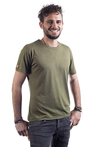 Life Tree Fairwear Bambus Basic Shirt Men Moss Green aus Baumbusviskose und Bio-Baumwolle Größe L von Life Tree