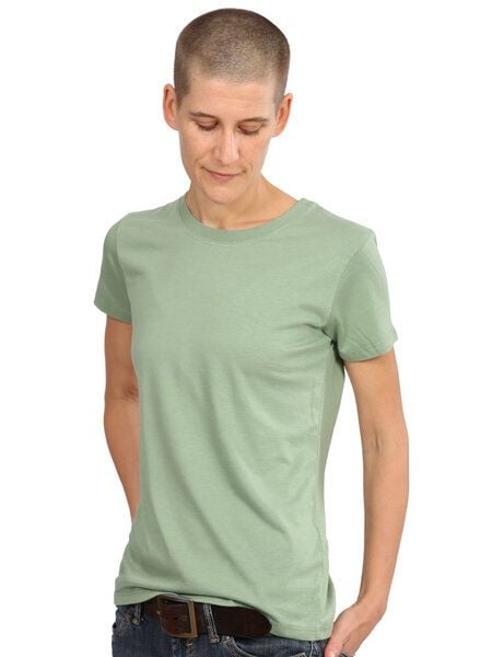 Life-Tree Fairwear Bambus Basic Shirt Women Petrol Blue/Bamboo Green von Life-Tree