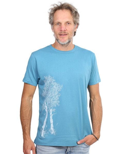 Life-Tree Fairwear Bambus Shirt Men Petrol Blue Birke von Life-Tree