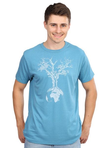 Life-Tree Fairwear Bambus Shirt Men Petrol Blue Weltenbaum von Life-Tree
