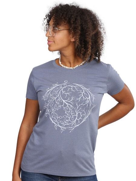 Life-Tree Fairwear Bambus Shirt Women Charcoal Grey YinYang von Life-Tree