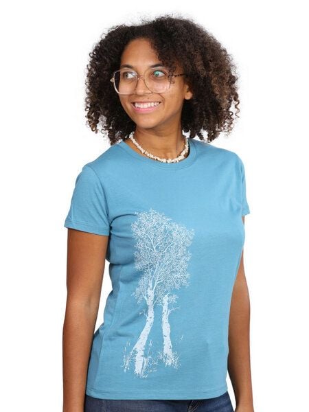 Life-Tree Fairwear Bambus Shirt Women Petrol Blue Birke von Life-Tree