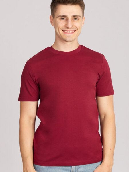 Life-Tree Fairwear Organic Basic Shirt Men Burgundy / Ocre / Desert Dust beige von Life-Tree