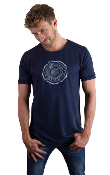 Life-Tree Hanf Shirt für Herren "Treeslice" in Denim Blue von Life-Tree