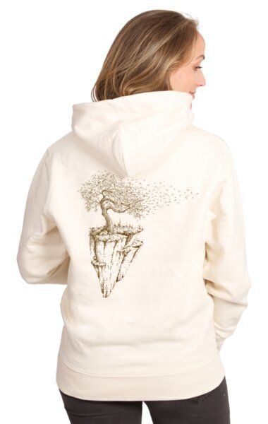 Life-Tree Hoodie aus Biobaumwolle Fairwear Unisex "Maple Island" in Natural Raw von Life-Tree